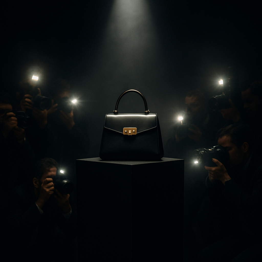 Luxury product on illuminated launch plinth